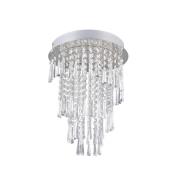 LED-loftslampe Pomp, Ø 30 cm, krom, akryl/metal, CCT