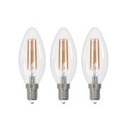 Arcchio LED-filamentpære E14 stearinlys, sæt med 3, 4000 K