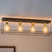 Loftlampe Anna med metalramme 4 lyskilder, rektangulær