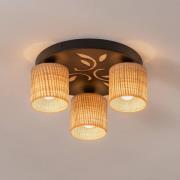 Adeline loftlampe, rattanskærme, 3 lyskilder, rund