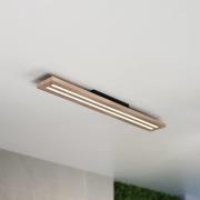 Woody LED-loftlampe, længde 80 cm, eg/sort, 3.000 K