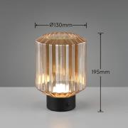 Lord LED-bordlampe, sort/amber, højde 19,5 cm, glas