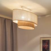 Euluna loftlampe Boho Cotton, beige, raffia natur, 80 cm