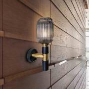 Norma væglampe, 42 cm, sort/messing, glas, E27