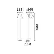 Ideal Lux vejlampe gas, sort, aluminium, højde 80 cm