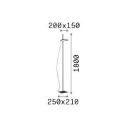 Ideal Lux LED-gulvlampe Lift, sort, metal, højde 180 cm