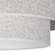 Euluna loftlampe Boucle, ecru, tekstil, Ø 45 cm, 1 lyskilde