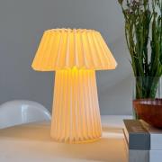 Lindby bordlampe Magali, hvid, papir, Ø 34 cm, E14