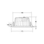 BRUMBERG LED indbygget downlight Lydon Midi, on/off, 4.000 K