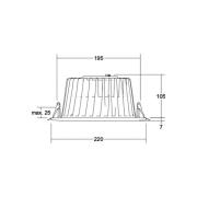 BRUMBERG LED-indbygningsdownlight Lydon Maxi, on/off, 3.000 K