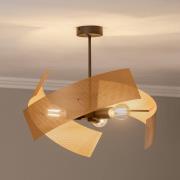Loftlampe Moira, guldfarvet/sort, Ø 47 cm, 3 lyskilder