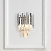 Væglampe Aspen, metal i kromfarve, glaskrystaller, Ø 25 cm