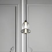 LED-hængelampe Daphne, glas grå-transparent, højde 28 cm