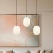 Hængelampe Alias, metal guldfarvet opalglas, 3 lyskilder lang