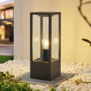 Lindby Peldar sokkellampe, højde 40 cm, antracit, glas