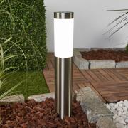 Lindby LED-solcellelampe Aleeza, 61 cm, stål, jordspyd