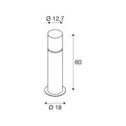 SLV sokkellampe Rox akryl, højde 60 cm, grå, stål