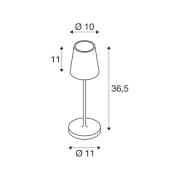 SLV LED genopladelig lampe Vinolina Two, rød, aluminium, Ø 11 cm, IP65...