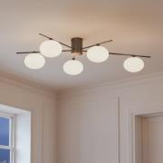 Lindby Valisa loftslampe, sort, 5-lys