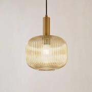 Lindby hængelampe Doroteo, 25 cm, 1 lyskilde, ravfarvet, glas