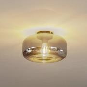 Lindby loftlampe Hildur, Ø 28,5 cm, røgfarvet grå, glas