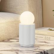 Lindby bordlampe Nielson, hvid, højde skærm 8,5 cm, gips