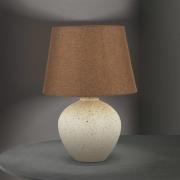 Masai bordlampe, creme/brun, højde 46,5 cm, keramik/lin