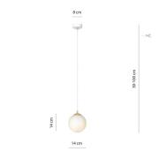 Hængelampe Royal, opal hvid/hvid, glas, E14