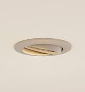 Prios forsænket loftlampe Fibur, beige, aluminium, Ø 8,2 cm