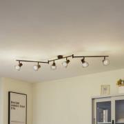 Lindby loftlampe Piena, sort, 6 lyskilder, metal, 150 cm