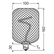 OSRAM Decor LED Spiral Filament Square E27 3,5W sort 818