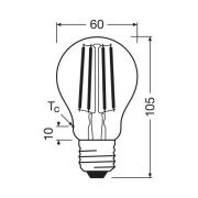 OSRAM LED glødepære E27 7,2W filament 2,700K 1521lm 2-pack