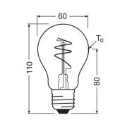 OSRAM LED Vintage E27 4,9W 2.700K Spiral Filament guld