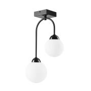 Loftlampe Bandi, sort/opal, 2 lyskilder, E27