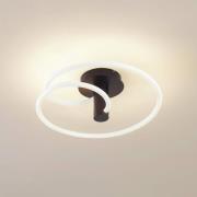 Lucande LED-loftlampe Valenora, hvid/sort, PC, Ø 49cm