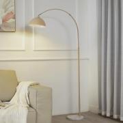 Lindby gulvlampe Tonka, beige, metal/marmor, 180 cm, E27