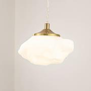 Lindby hængelampe Piatra, opal/messing, glas, Ø 16 cm, G9