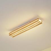 Lucande LED-loftlampe Silja, træ, 100 cm, 3000K