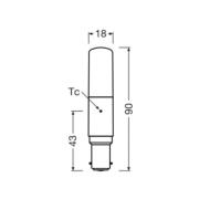 OSRAM LED-pære Special T, B15d, 8 W, 2.700 K, dæmpbar.