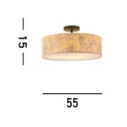 Isla loftlampe, Ø 55 cm, brun, beige, bambus, stål