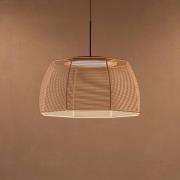 Bover LED-hængelampe Tanit, Ø 61 cm, sort/beige, stof