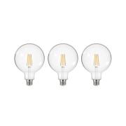 LED-pære med klar glødetråd E27 G125 3,8W 2700K 806lm 3er