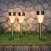 LED-lampe med jordspyd 33576-3, stål, 3 stk