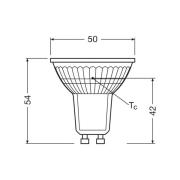 OSRAM LED-reflektorpære GU10 4,3W 827 36° 6-pak