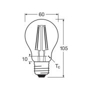 OSRAM LED-filamentpære E27 6,5W 827 4-pak