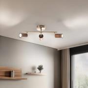 Legno loftspot, lineær, 3 lyskilder, brun/messing, træ