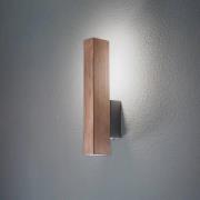 LED-væglampe i træ Teo, valnød, 31 cm, 3000 K