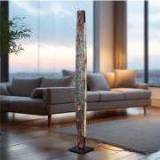 Quitani LED-gulvlampe Persida, slagmetal, guldfarvet