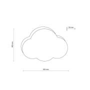 Loftlampe Cloud, beige, 63 cm lang, tekstil, sky, E27