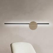 Java II LED-væglampe, sort/eg, højde 93 cm, metal